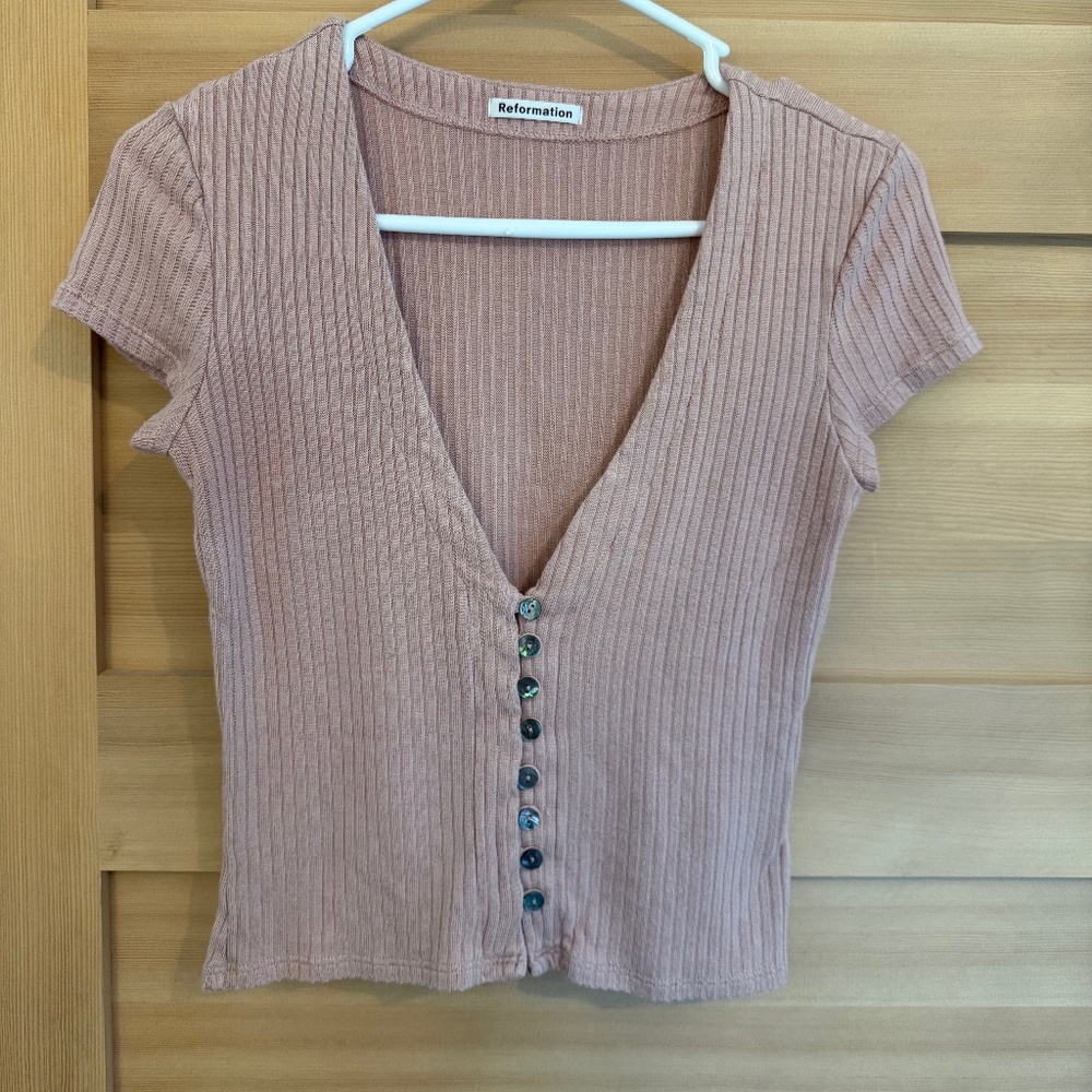 Reformation Button-up Nella Top